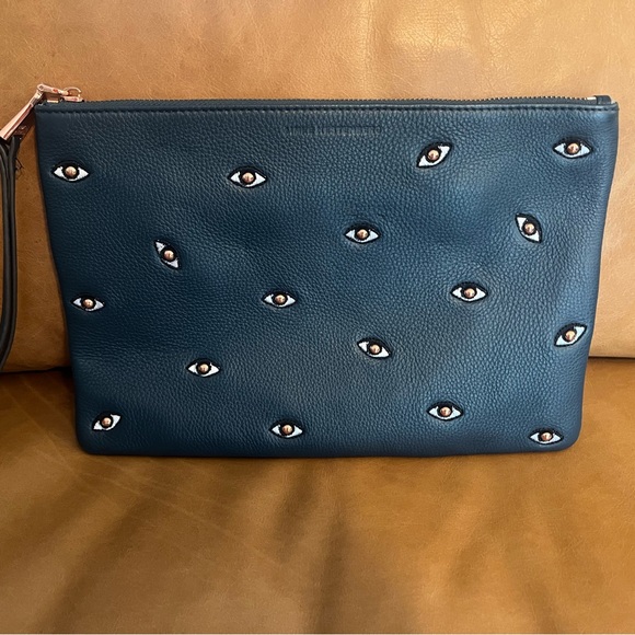 Aimee Kestenberg Pebble Leather Eye Love Pouch - Midnight Blue - Picture 2 of 7
